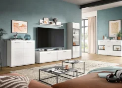 Home affaire Sideboard »FLORENZ, hochwertige MDF-Front,Rillenfräsung,2 Glastüren,1 Schublade« 1 Stk. tlg. Sideboard, Anrichte, Wohnzimmerschrank