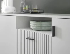 Home affaire Sideboard »Hudson« in moderner Trendfarbe, Griffe aus Metall (Schwarz), Breite 200 cm