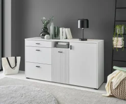 Home affaire Sideboard »Hudson« in moderner Trendfarbe, Griffe aus Metall (Schwarz), Breite 150 cm