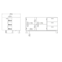 Home affaire Sideboard »Ikast, Stauraum, Schubladenschrank, Aufbewahrung« 2 Türen und 3 Schubladen, Breite 147 cm, Höhe 73 cm