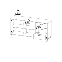 Home affaire Sideboard »Ikast, Stauraum, Schubladenschrank, Aufbewahrung« 2 Türen und 3 Schubladen, Breite 147 cm, Höhe 73 cm