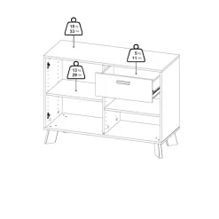 Home affaire Sideboard »Ikast, Stauraum, Schubladenschrank, Aufbewahrung« 2 Türen und 1 Schublade, Breite 99 cm, Höhe 73 cm