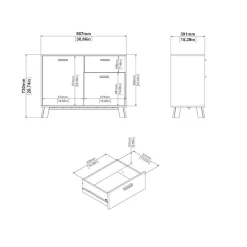 Home affaire Sideboard »Ikast, Stauraum, Schubladenschrank, Aufbewahrung« 2 Türen und 1 Schublade, Breite 99 cm, Höhe 73 cm