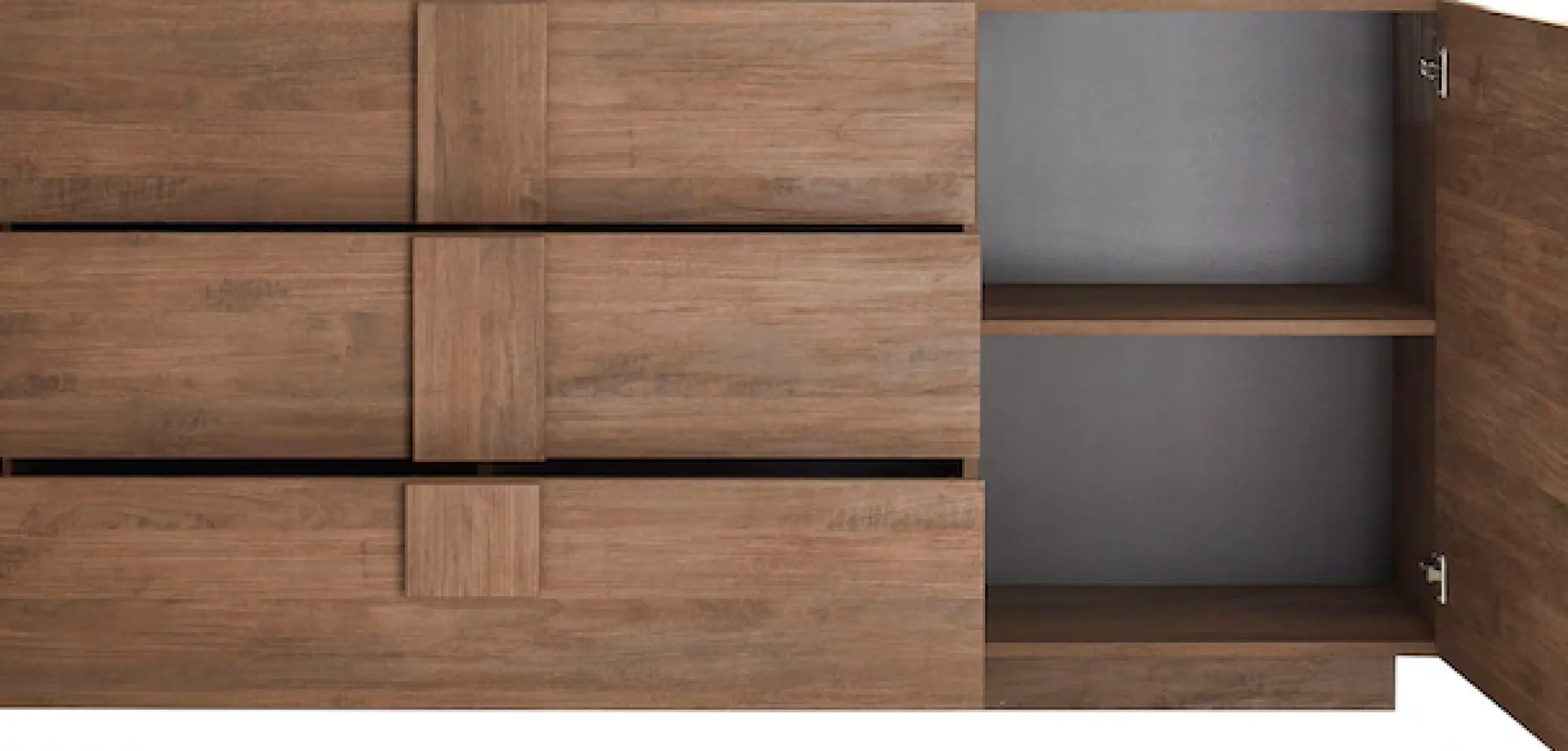 Home affaire Sideboard »Jupiter, Breite 181 cm, Kommode 1 Tür - Soft Closing, 3 Schubkästen« , Anrichte, moderne Griffblende, FSC®, cleveres Stauraumkonzept