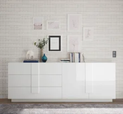 Home affaire Sideboard »Jupiter, Breite 241 cm, Kommode 2 Türen - Soft Closing, 3 Schubkästen,« Anrichte, moderne Griffblende, FSC®, cleveres Stauraumkonzept