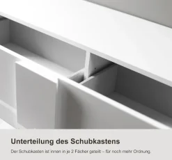 Home affaire Sideboard »Jupiter, Breite 241 cm, Kommode 2 Türen - Soft Closing, 3 Schubkästen,« Anrichte, moderne Griffblende, FSC®, cleveres Stauraumkonzept