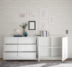 Home affaire Sideboard »Jupiter, Breite 241 cm, Kommode 2 Türen - Soft Closing, 3 Schubkästen,« Anrichte, moderne Griffblende, FSC®, cleveres Stauraumkonzept