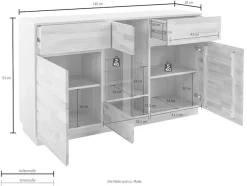 Home affaire Sideboard »Laima« Kommode, Breite 140 cm, teilmassiv, FSC®-zertifiziert