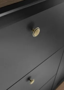 Home affaire Sideboard »Lincoln, moderner Schrank, schwarze Kommode, 158 cm breit« edles Design, messingfarbene Knopfgriffe, in 2 Größen verfügbar