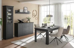 Home affaire Sideboard »Lincoln, moderner Schrank, schwarze Kommode, 158 cm breit« edles Design, messingfarbene Knopfgriffe, in 2 Größen verfügbar