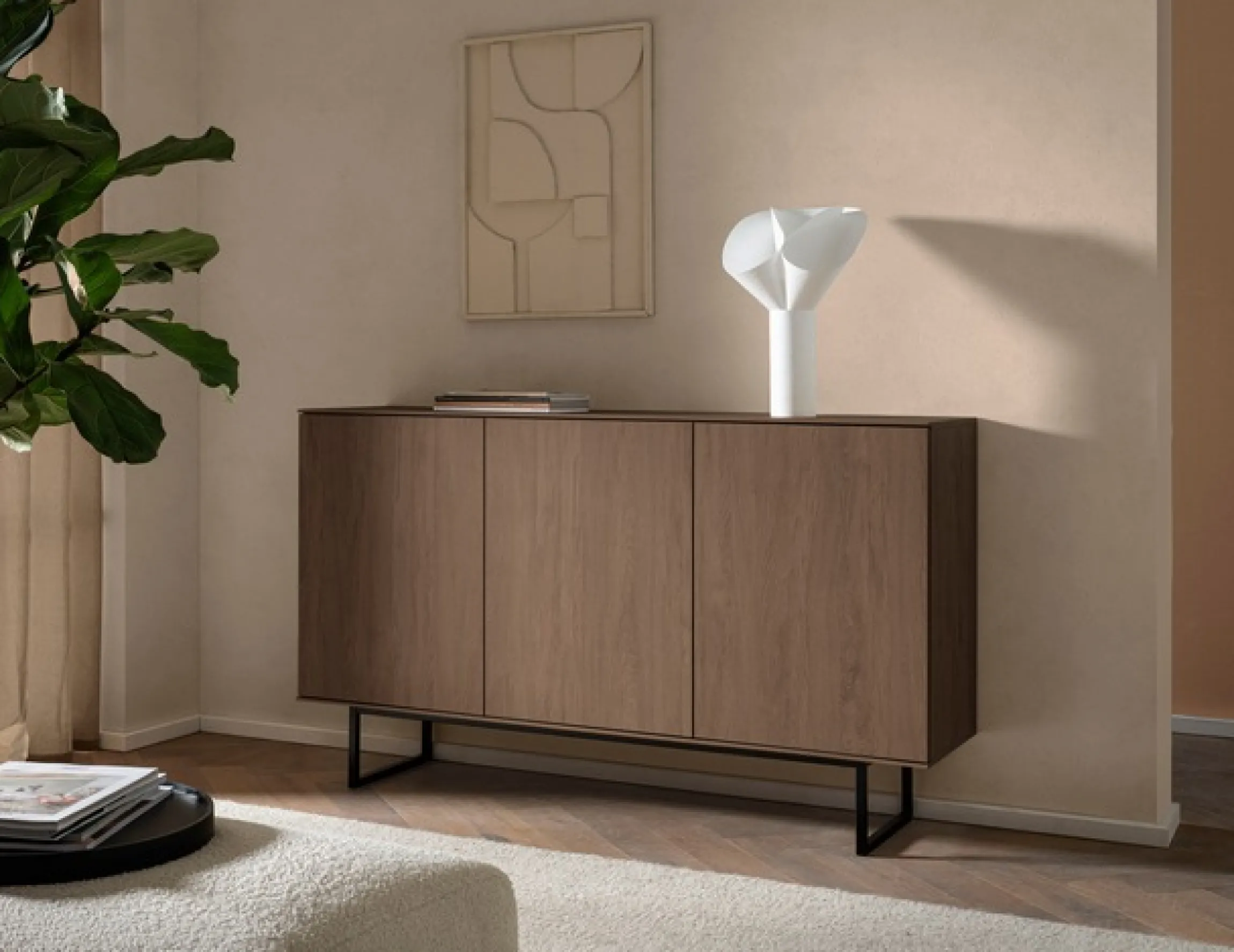 Home affaire Sideboard »Lund, moderner Schrank, Kommode mit Kufengestell« optisch dünner Oberboden, hochwertige Optik, ausreichend Stauraum