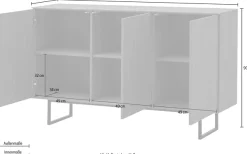 Home affaire Sideboard »Lund, moderner Schrank, Kommode mit Kufengestell« optisch dünner Oberboden, hochwertige Optik, ausreichend Stauraum