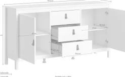 Home affaire Sideboard »Madrid, Aufbewahrung, Schubladenschrank, Sideboard,« mit 2 Türen und 3 Schubladen, Breite 151 cm, Höhe 80 cm