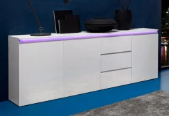 Home affaire Sideboard »Magic, Kommode, Schrank, Stauraumschrank« mit 3 Türen und 3 Schubkästen Hochglanz lackiert (B/T/H) 200x40x81 cm