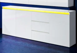 Home affaire Sideboard »Magic, Kommode, Schrank, Stauraumschrank« mit 3 Türen und 3 Schubkästen Hochglanz lackiert (B/T/H) 200x40x81 cm