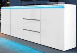 Home affaire Sideboard »Magic, Kommode, Schrank, Stauraumschrank« mit 3 Türen und 3 Schubkästen Hochglanz lackiert (B/T/H) 200x40x81 cm