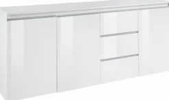 Home affaire Sideboard »Magic, Kommode, Schrank, Stauraumschrank« mit 3 Türen und 3 Schubkästen Hochglanz lackiert (B/T/H) 200x40x81 cm