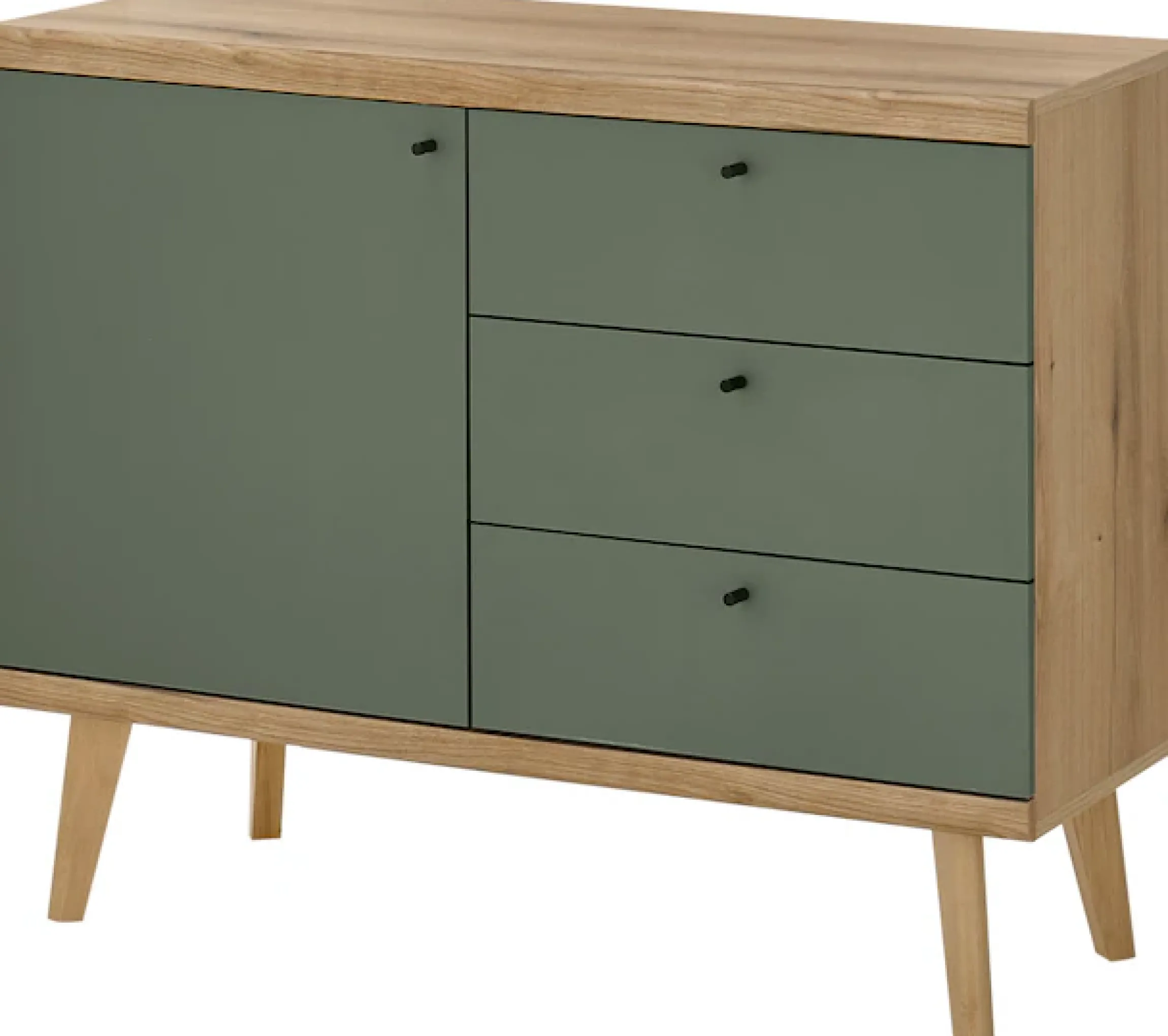 Home affaire Sideboard »MAVAS« in moderner Trendfarbe, Griffe aus Metall (Schwarz), Breite 107 cm