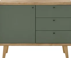 Home affaire Sideboard »MAVAS« in moderner Trendfarbe, Griffe aus Metall (Schwarz), Breite 107 cm