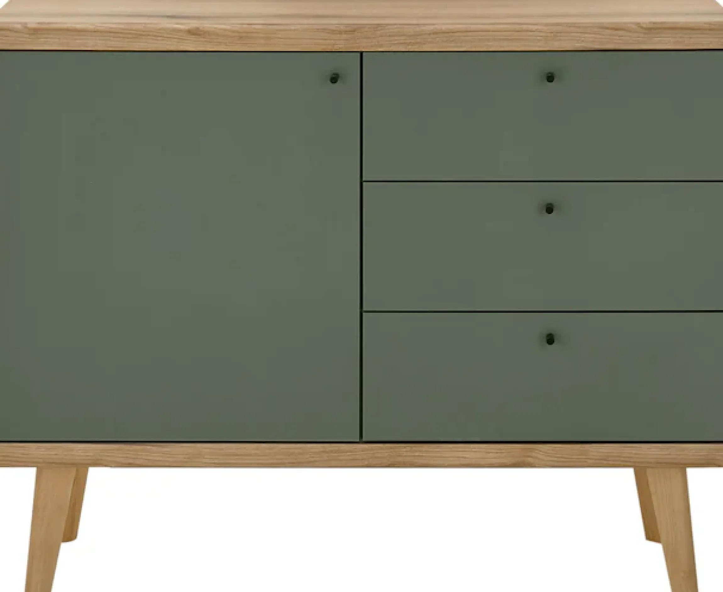 Home affaire Sideboard »MAVAS« in moderner Trendfarbe, Griffe aus Metall (Schwarz), Breite 107 cm