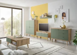Home affaire Sideboard »MAVAS« in moderner Trendfarbe, Griffe aus Metall (Schwarz), Breite 107 cm