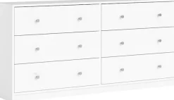 Home affaire Sideboard »May, Aufbewahrung, Schubkastenkommode, Stauraum, Scandi-stil« Mit 6 Schubladen, Knopfgriffen, mehrere farben, T: 30 x B: 143 cm