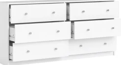 Home affaire Sideboard »May, Aufbewahrung, Schubkastenkommode, Stauraum, Scandi-stil« Mit 6 Schubladen, Knopfgriffen, mehrere farben, T: 30 x B: 143 cm