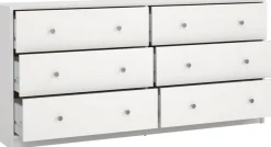 Home affaire Sideboard »May, Aufbewahrung, Schubkastenkommode, Stauraum, Scandi-stil« Mit 6 Schubladen, Knopfgriffen, mehrere farben, T: 30 x B: 143 cm