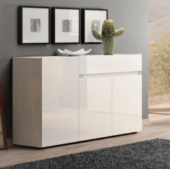 Home affaire Sideboard »MISTER, Kommode, Lowboard, Schrank, Breite 135 cm, Made in Italy« Korpus und Fronten komplett Hochglanz lackiert B/H 135x80cm