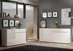Home affaire Sideboard »MISTER, Kommode, Lowboard, Schrank, Breite 135 cm, Made in Italy« Korpus und Fronten komplett Hochglanz lackiert B/H 135x80cm