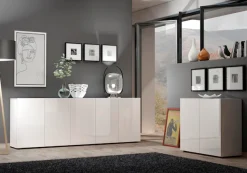 Home affaire Sideboard »MISTER – Schrank, Kommode, 225 cm breit, 80 cm hoch, Made in Italy« komplett Hochglanz lackiert, 5 Türen, 6 Fächer
