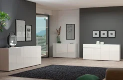 Home affaire Sideboard »MISTER – Schrank, Kommode, 225 cm breit, 80 cm hoch, Made in Italy« komplett Hochglanz lackiert, 5 Türen, 6 Fächer