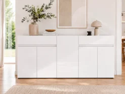 Home affaire Sideboard »MISTER, Kommode, Schrank, Anrichte, Breite 225 cm, Made in Italy« 5 Türen, 2 Schubladen,Hochglanz lackiert, 225/80 cm