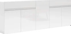 Home affaire Sideboard »MISTER, Kommode, Schrank, Anrichte, Breite 225 cm, Made in Italy« 5 Türen, 2 Schubladen,Hochglanz lackiert, 225/80 cm