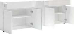 Home affaire Sideboard »MISTER, Kommode, Schrank, Anrichte, Breite 225 cm, Made in Italy« 5 Türen, 2 Schubladen,Hochglanz lackiert, 225/80 cm