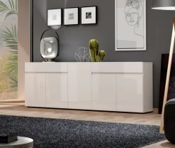 Home affaire Sideboard »MISTER, Kommode, Schrank, Anrichte, Breite 225 cm, Made in Italy« 5 Türen, 2 Schubladen,Hochglanz lackiert, 225/80 cm