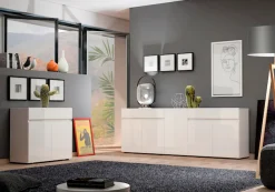Home affaire Sideboard »MISTER, Kommode, Schrank, Anrichte, Breite 225 cm, Made in Italy« 5 Türen, 2 Schubladen,Hochglanz lackiert, 225/80 cm