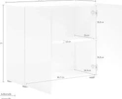 Home affaire Sideboard »MISTER, Kommode, Lowboard, Breite 90 cm, Made in Italy« Korpus und Fronten komplett Hochglanz lackiert
