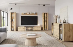 Home affaire Sideboard »modernes Design mit Glaseinsätzen und 3 Schubladen, Breite 150 cm« 1 Stk. tlg. Grifflose Fronten mit Push-to-Open, höhenverstellbare Einlegeböden,