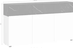 Home affaire Sideboard »MODESTO« grifflos, mit 3 Schubladen, 3 Türen und 6 Fächer, Breite 150 cm