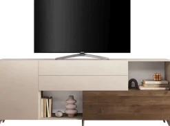 Home affaire Sideboard »Monaco in Breite 241 cm, Anrichte mit Tür, Klappe und 2 Schubkästen« Stauraumschrank – sanftes Schließen, edles Design, viel Platz