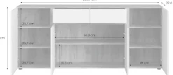 Home affaire Sideboard »Morongo« Breite ca. 201 cm