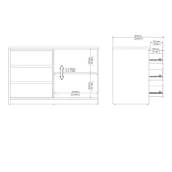 Home affaire Sideboard »Naia Aufbewahrung, Schuhkommode, Stauraumkommode, Schuhschrank,« Kommode mit 1 Schiebetür und 3 Schubladen, Breite 119 cm, Höhe 76 cm