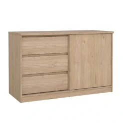 Home affaire Sideboard »Naia Aufbewahrung, Schuhkommode, Stauraumkommode, Schuhschrank,« Kommode mit 1 Schiebetür und 3 Schubladen, Breite 119 cm, Höhe 76 cm