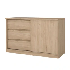 Home affaire Sideboard »Naia Aufbewahrung, Schuhkommode, Stauraumkommode, Schuhschrank,« Kommode mit 1 Schiebetür und 3 Schubladen, Breite 119 cm, Höhe 76 cm