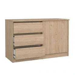 Home affaire Sideboard »Naia Aufbewahrung, Schuhkommode, Stauraumkommode, Schuhschrank,« Kommode mit 1 Schiebetür und 3 Schubladen, Breite 119 cm, Höhe 76 cm