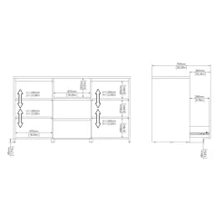 Home affaire Sideboard »Next Anrichte, Kommode, Stauraum,« 2 Türen, 2 Schubladen, Breite 149 cm