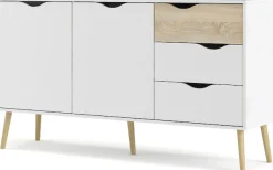 Home affaire Sideboard »Oslo Aufbewahrung, Schubladenschrank,« Kommode mit 2 Türen, 3 Schubladen, Breite 147 cm, Höhe 81 cm
