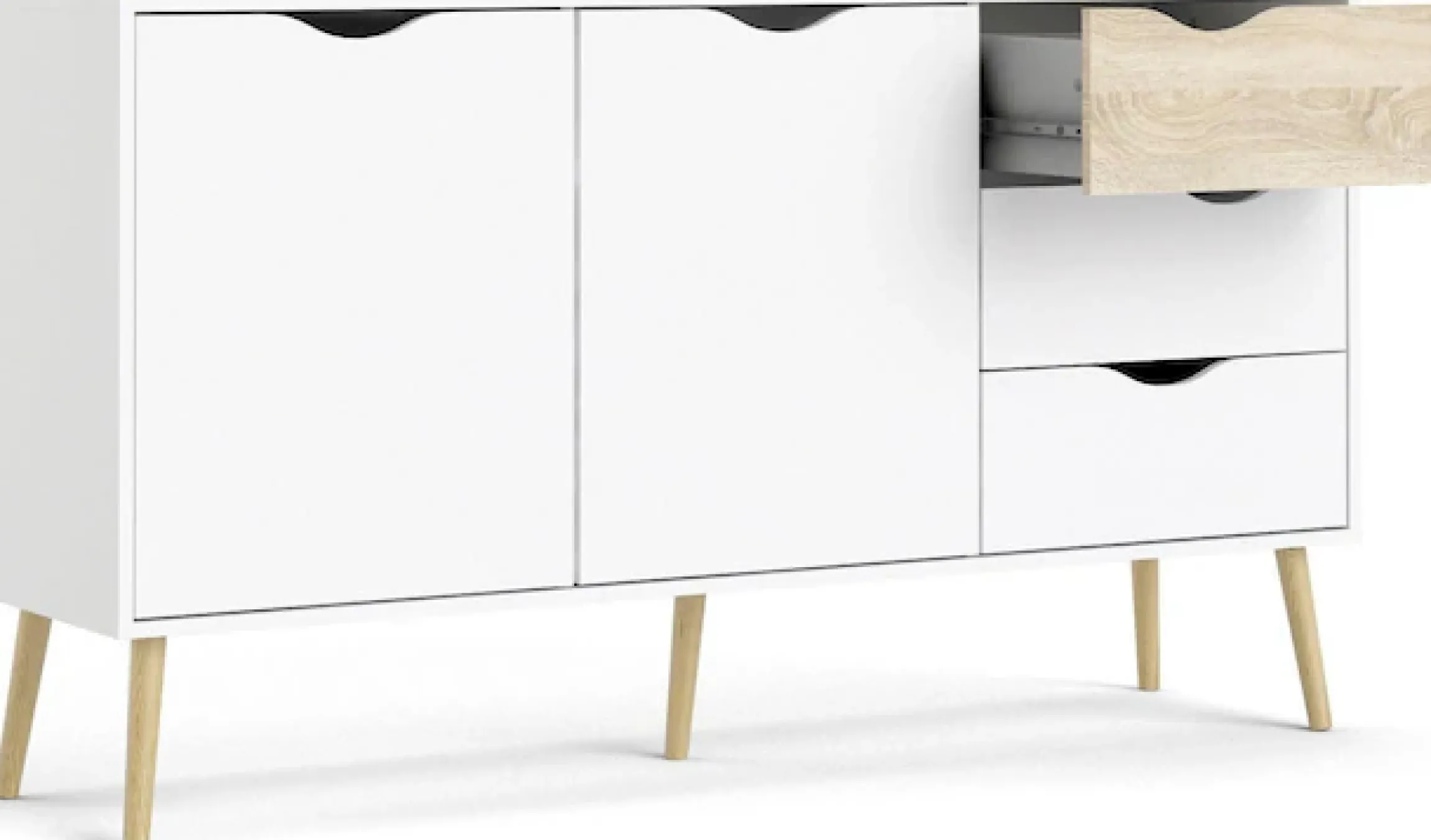 Home affaire Sideboard »Oslo Aufbewahrung, Schubladenschrank,« Kommode mit 2 Türen, 3 Schubladen, Breite 147 cm, Höhe 81 cm