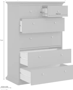 Home affaire Sideboard »Paris« mit vielen Stauraummöglichkeiten und Rahmenoptik, Breite Höhe 140 cm